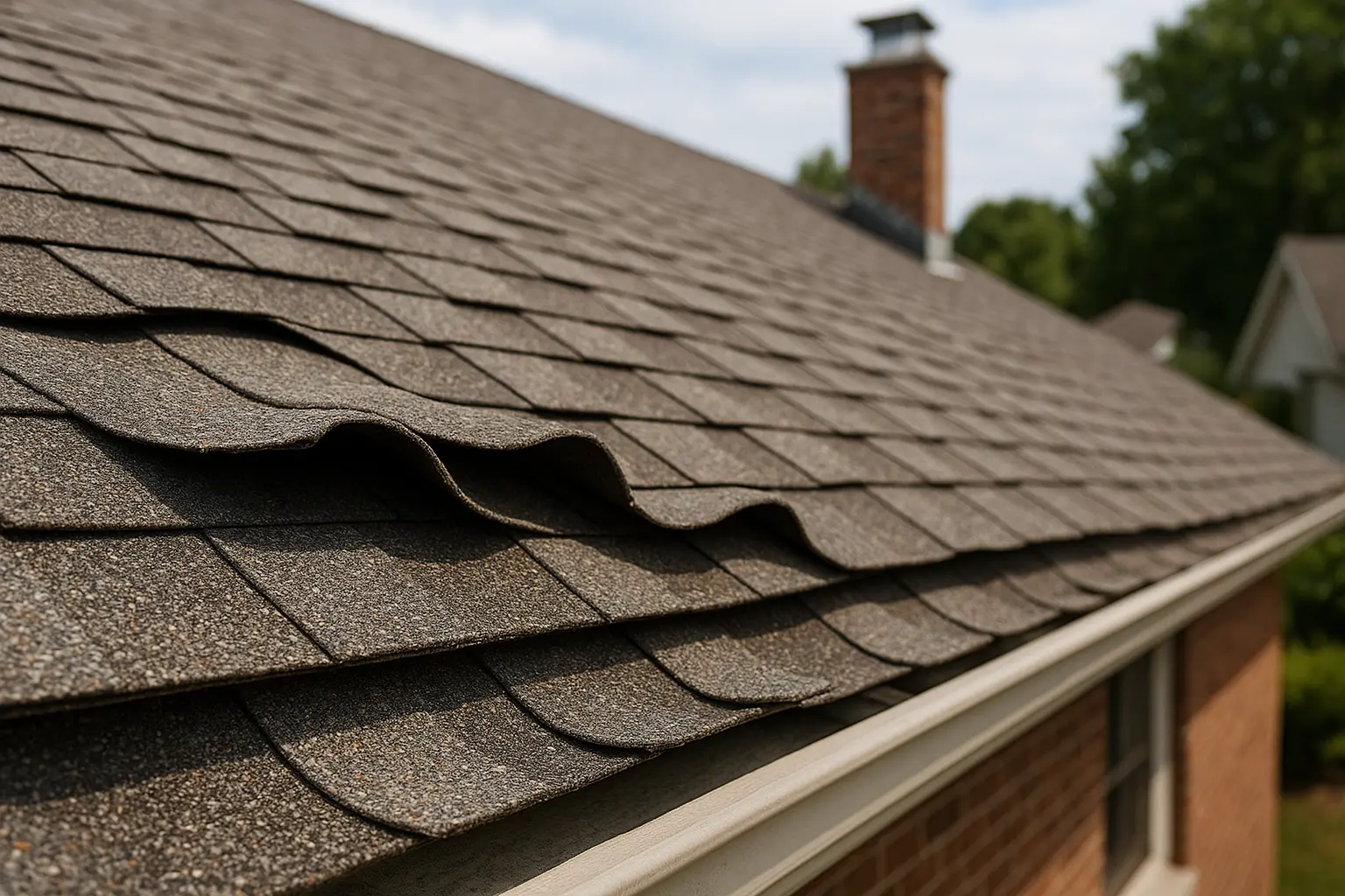 Curling shingles after a monsoon in Phoenix